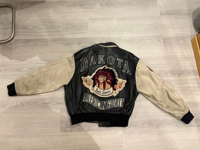 *DAKOTA USA VINTAGE LEDERJACKE*AMERICAN SPIRIT INDIANER*BEIGE*GR: S*TIP TOP