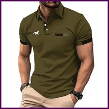 Men  s Summer Slim Fit Polo Shirt 100 Polyester Quick Dry Business Casual Top