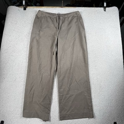 Abercrombie Fitch Linen Cotton Wide-Leg Pleat High Waist Pant Women's Size L
