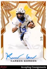 2025 Leaf Trinity Clear Autographs Orange Karson Gordon AUTO 3/5