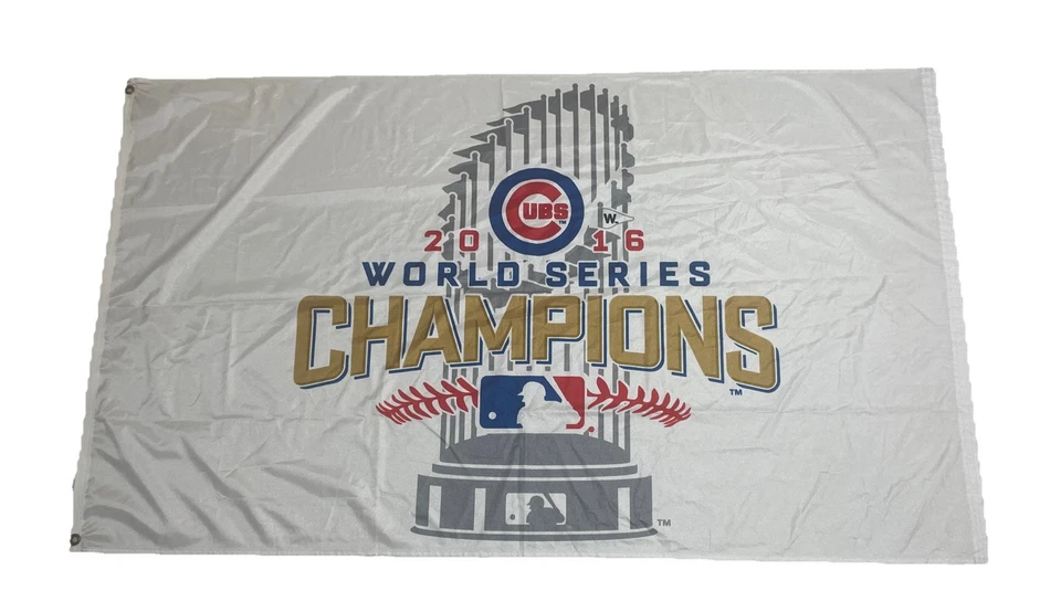 MLB Chicago Cubs Wincraft 2016 World Series Champs 3 X 5 Deluxe Flag w/ Grommets - Image 2 of 4