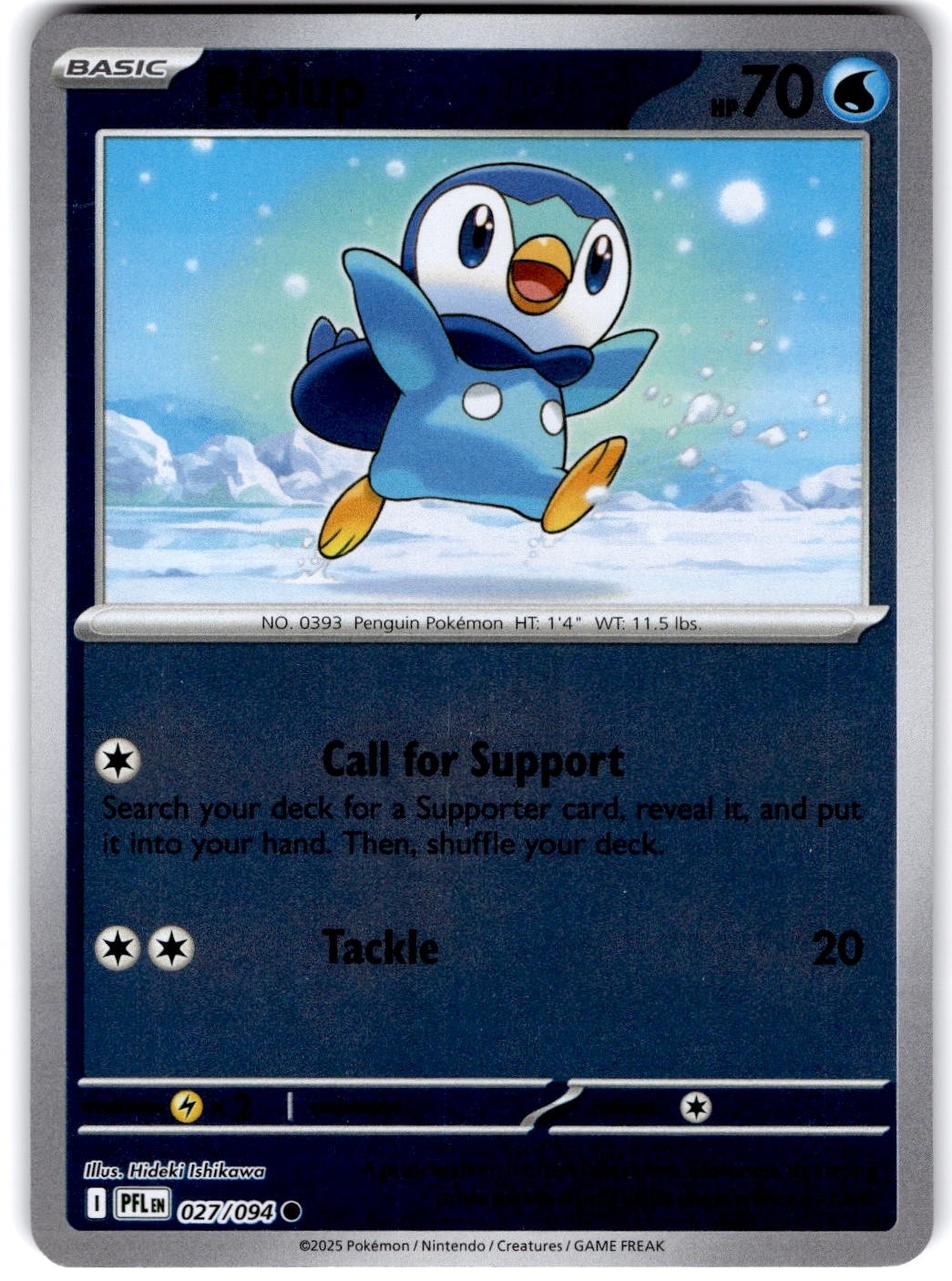 Pokemon Piplup Phantasmal Flames 27/94 Reverse Holo Near Mint English