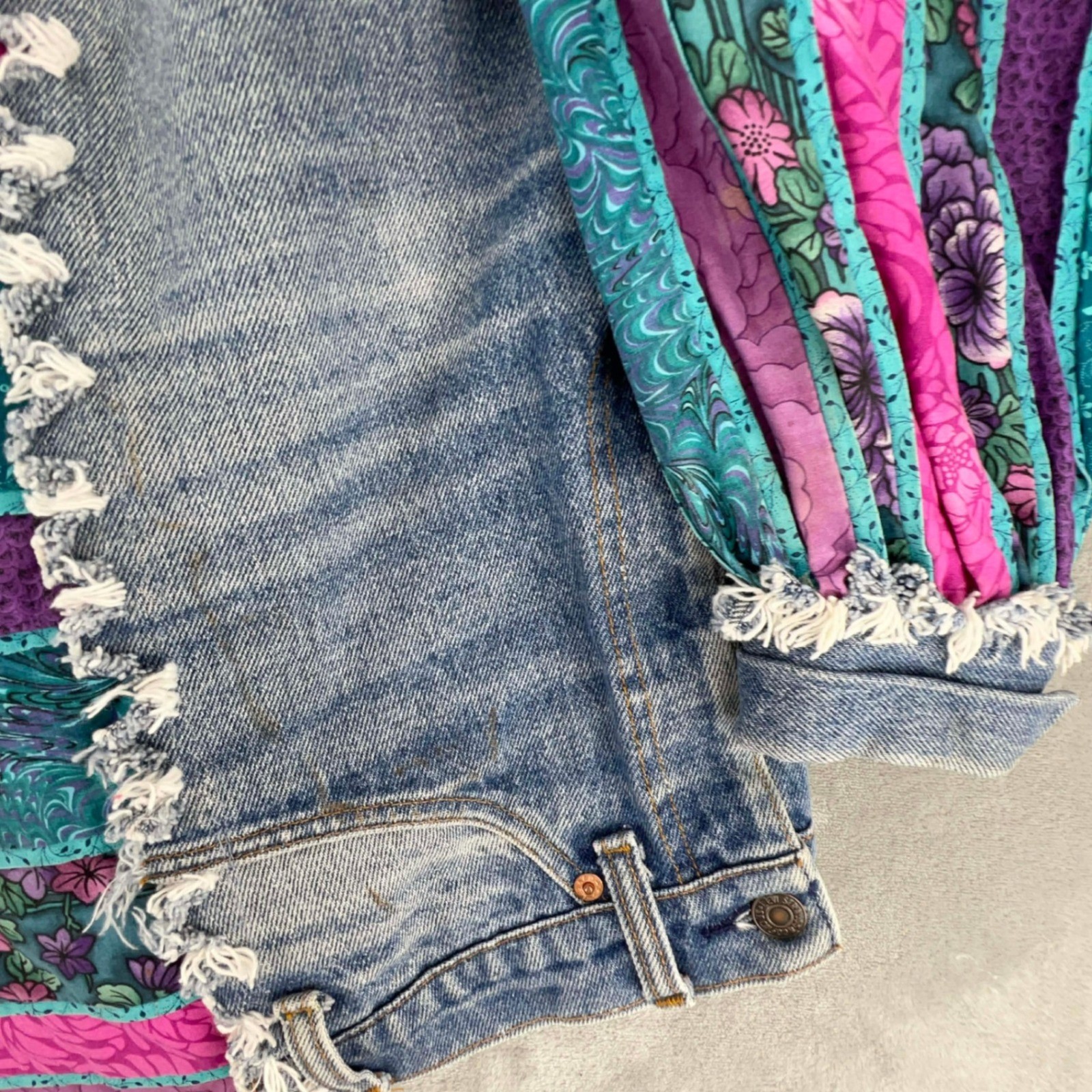 Vintage Levi's handmade Patchwork Boho Jacket Gua… - image 7