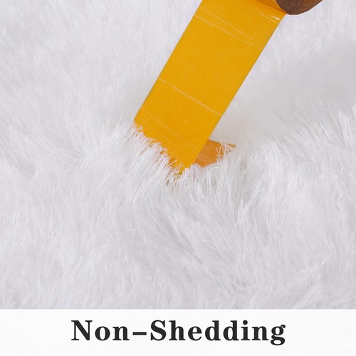 Super Fluffy Area Rug for Bedroom Modern Shag Area Rugs Soft Plush 5x7 White - Picture 6 of 7