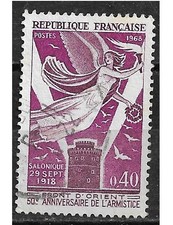 Timbre YT 1571 MI 1636 50 Ans Armistice front d'Orient 1968 Oblitéré