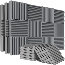 12~96 Pack Acoustic Wall Panels Studio Sound Noise Proofing Insulation Foam Gray