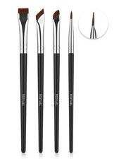4 PCS Ultra Thin Slanted Angled Precision Fine Point Eyeliner Brush Set