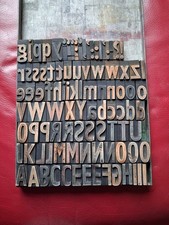 Wooden Letterpress Printers Blocks  upper and lower case Alphabet 3.4cm high