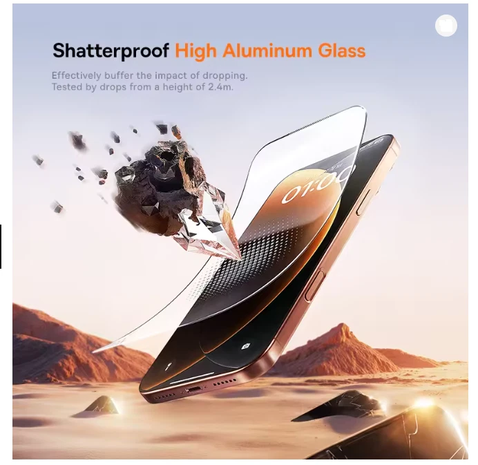 Baseus Crystalline HD Tempered Glass Screen Protector for iPhone 17 / 17 Pro Max - Image 4 of 4