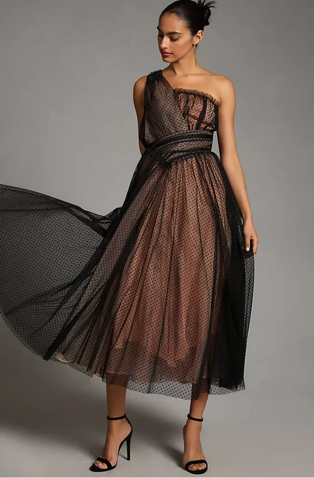 One Shoulder Polka Dot Dresses for Women for sale | eBay