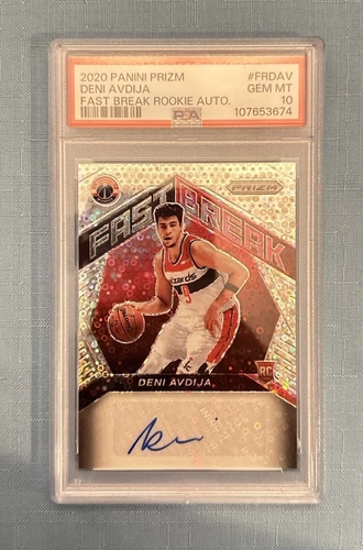 2020 Panini Prizm Deni Avdija Fast Break Rookie RC Auto PSA 10 