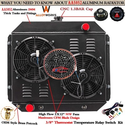 3 Row Radiator Shroud Fan For 1966-1979 Ford Bronco F150 F250 F350 5.0L 5.8L 6.6