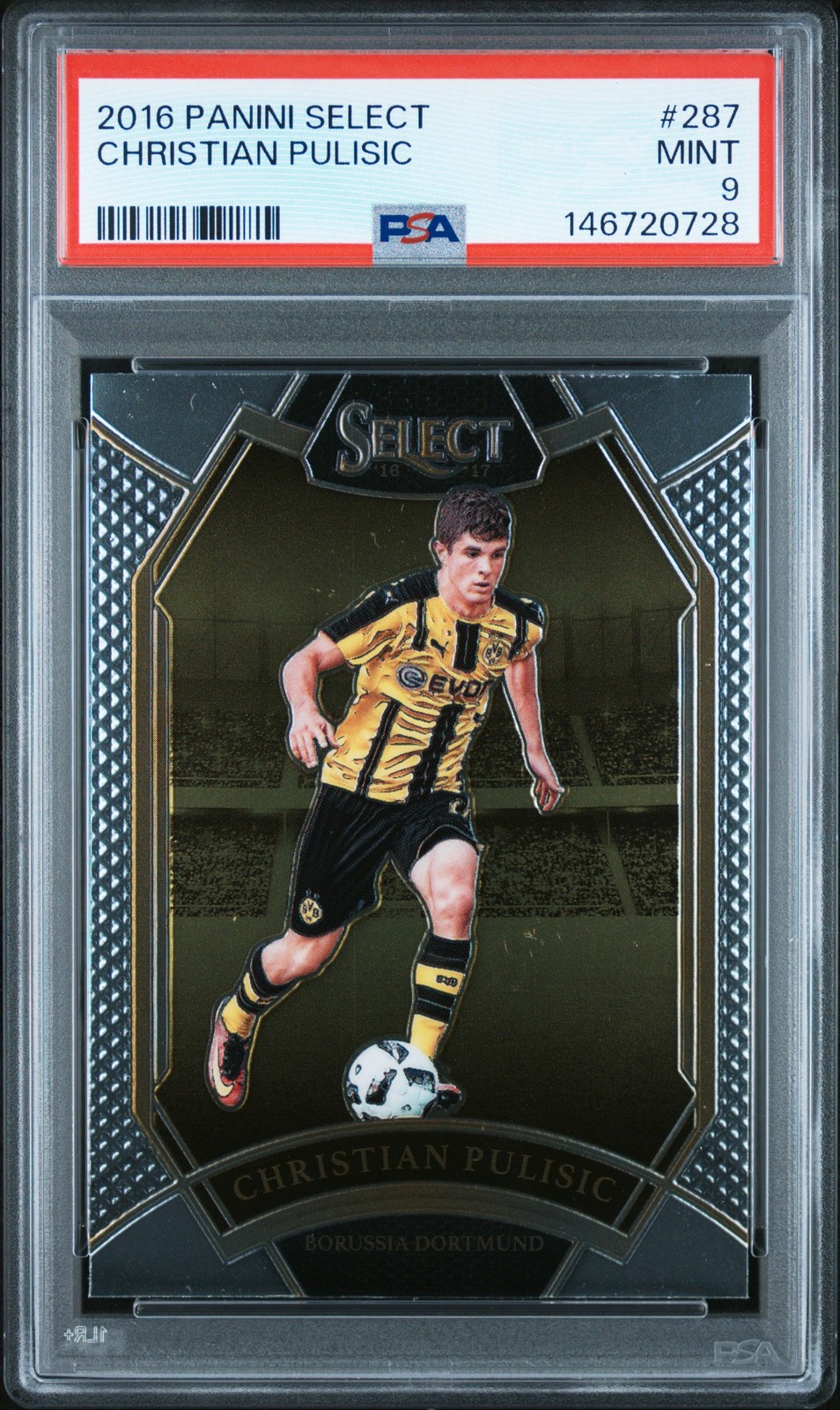 Christian Pulisic 2016 Panini Select RC #287 Dortmund PSA 9