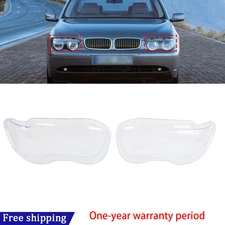 Pair Headlight Headlamp Lens Cover For BMW 7 Series E65 E66 745i 760Li 2002-2005