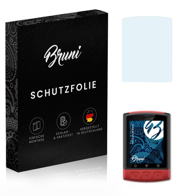 Bruni 2x Folie für smartLAB Bike2 Schutzfolie Displayschutzfolie