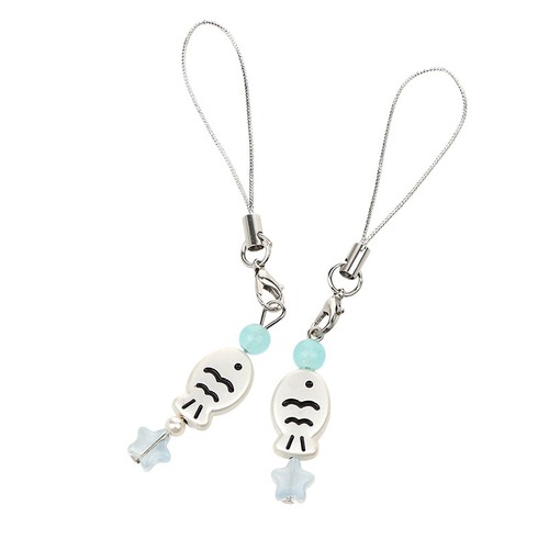 Cute Little Fish Phone Lanyard Cartoon Taiyaki Beaded Mobile Phone Chain - Zdjęcie 3 z 12