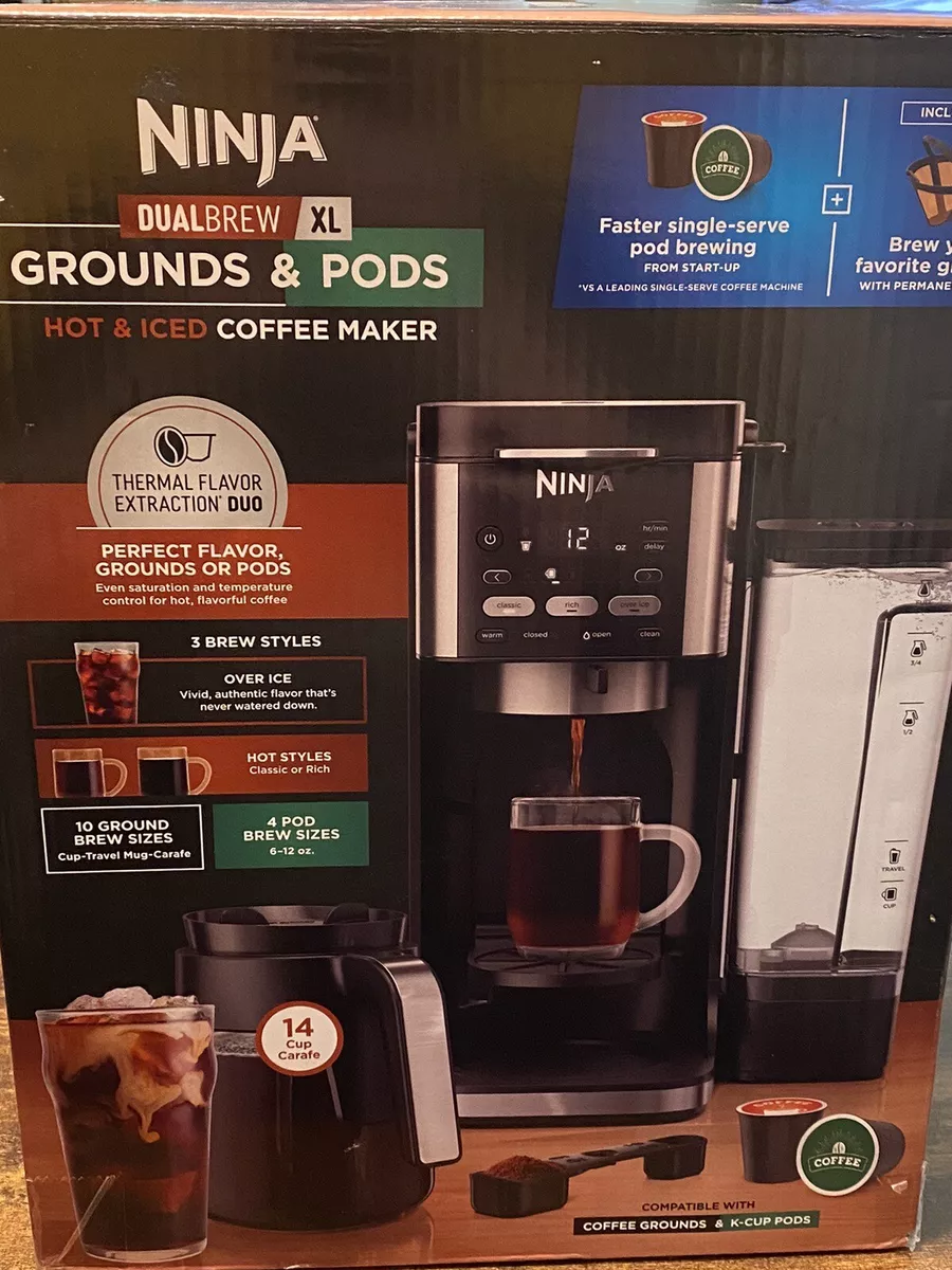Ninja DualBrew XL Grounds & Pods Hot & Iced Coffee Maker /Model CFP105CO