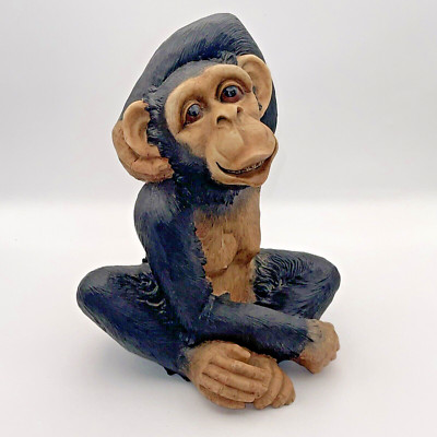Playful Fun Monkey  Resin Figurine Statue with expressive face 11 inches tall
