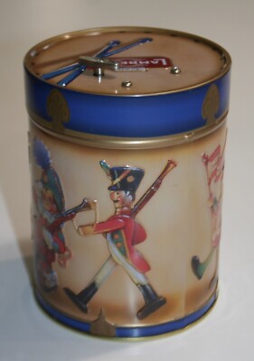 Musical Cookie Tin Lambertz Holiday Christmas Wind Up Decorative Container VIDEO