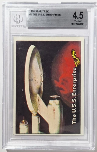 Vtg 1976 Topps #1 Star Trek The U.S.S. Enterprise Trading Card 4.5 VG-EX+