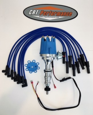 FORD FE 352-390-427-428 SMALL CAP HEI DISTRIBUTOR BLUE+ 8MM PLUG WIRES - USA