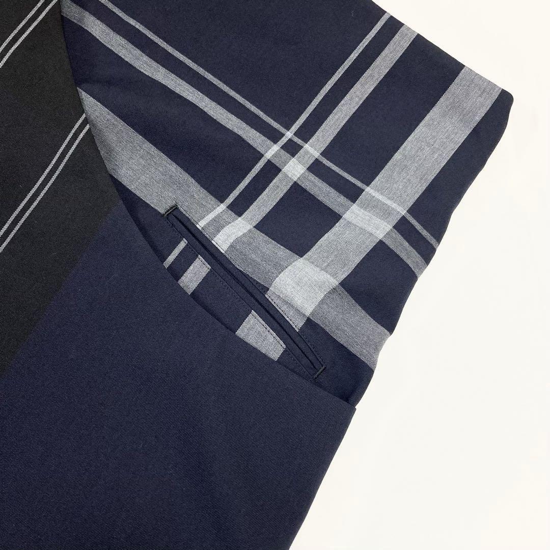 Y's Gabardine Check Asymmetric Apron Dress 2021AW Size 1