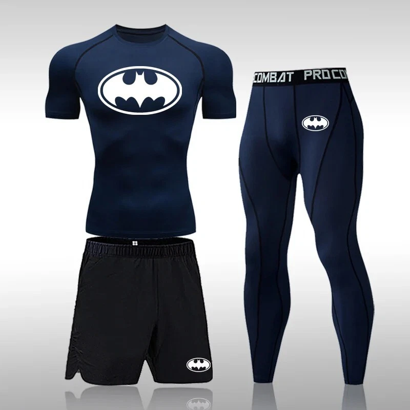 NEW Compression Sports 3 Pcs Jogging Quick Dry GYM Exercise Workout Tracksuit