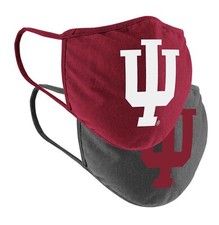 NCAA Colosseum Indians Hoosiers 2-pack Face Mask Adult Unisex New