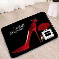 High Heels Bath Mat Perfume Flower Hello Gorgeous Fashion Makeup Girls Woman ...