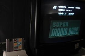 Nintendo Super Mario Bros Duck Hunt World Class Track Meet NES vintage game 1990