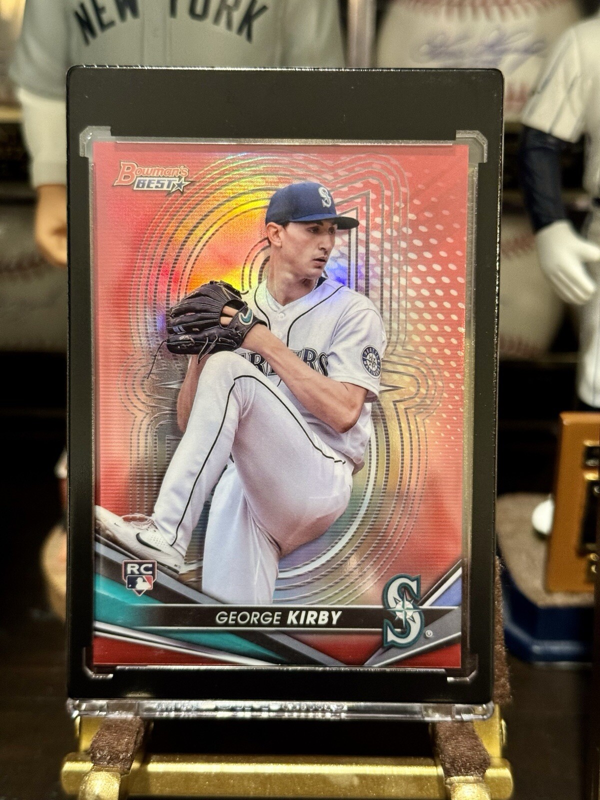 GEORGE KIRBY 2022 BOWMAN’S BEST BASEBALL #69 RED REFRACTOR ROOKIE RC /10