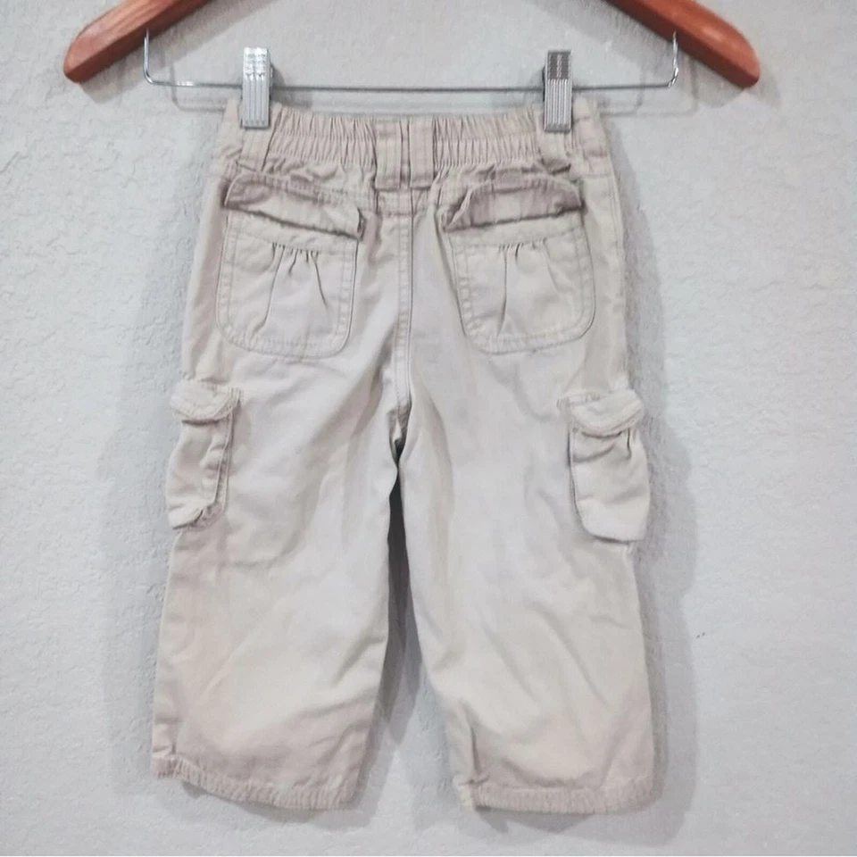 Carter's Girls Sz 5 Tan Capri Cargo Pants Lace Trim 100% Cotton - Image 4 of 4