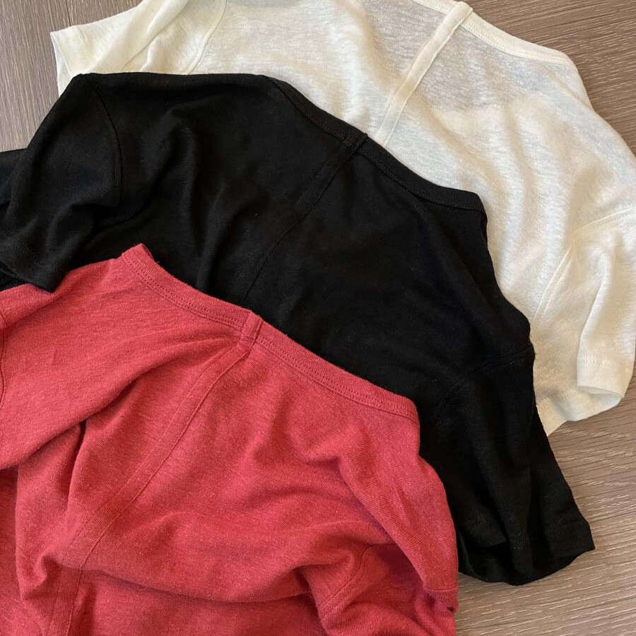 FILA T shirt donna THE ROW lino cotone tessuto scollo a V top abbigliamento