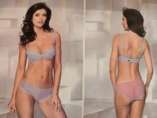 Ensemble soutien gorge push-up et culotte turquoise/violet Sanselle Paris (li)