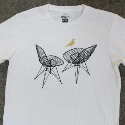 SPRZ NY Uniqlo Eames Office T Shirt XS Wire Chair Furniture MCM Designer Art Tee