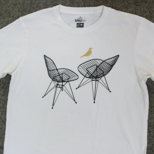 SPRZ NY Uniqlo Eames Office T Shirt XS Wire Chair Furniture MCM Designer Art Tee