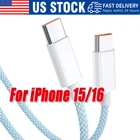For iPhone 16 17 Pro USB-C to USB-C Cable Fast Charger Lot Type C Charging Cord