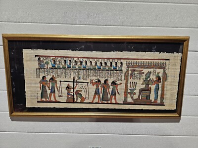Gerahmter ägyptischer handbemalter Stil Papyrus groß