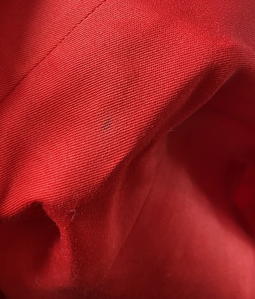 Abito rosso Moschino vintage Deadstock anni '80 con cerniera arricciacapelli