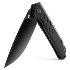 FLISSA Pocket Knife EDC Knife w/Button Lock Pocket Clip 3.2" D2 Blade G10 Handle