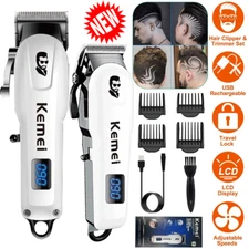 Kemei-232 Cordless Hair Trimmer Clipper Professional Electric Cutting Machine US