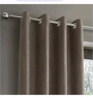 Catherine Lansfield Faux Suede 46x72 Lined Eyelet Curtains Mink CHEAPEST ON EBAY