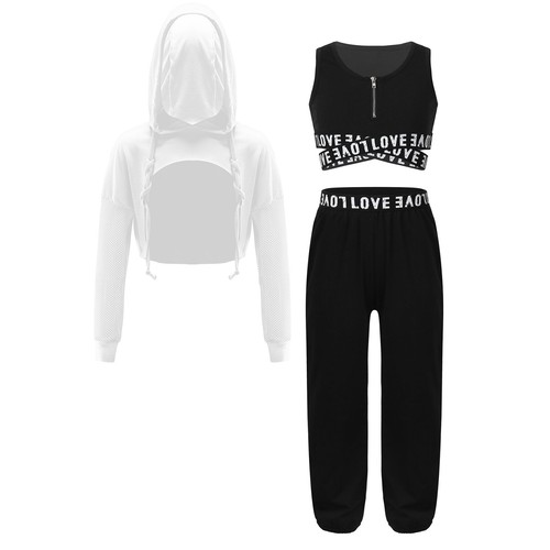 Kids Girls Outfits Long Sleeve Set Tops Suit Dance Costume Performance Hip-Hop - Picture 37 of 48