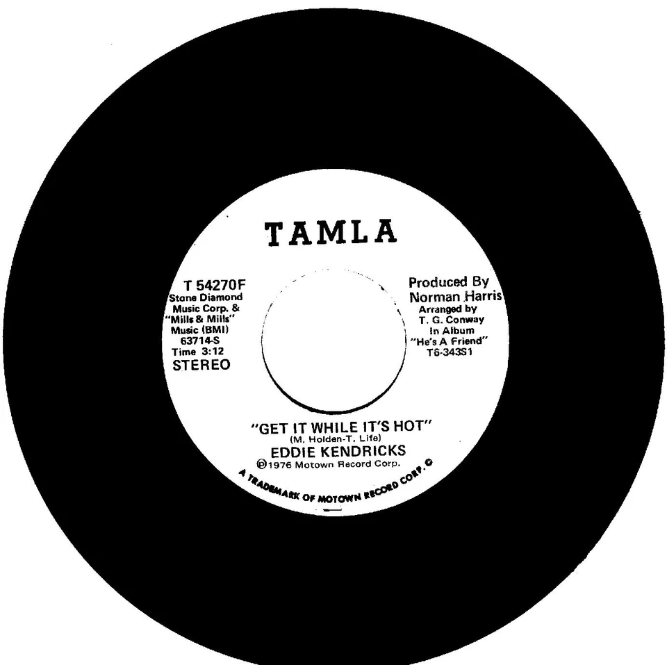 Eddie Kendricks – "Get It While It's Hot" Mono/Stereo Promotional 7" 45 - Image 3 of 4