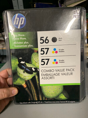 HP Combo Value Ink Pack - HP 56 and 2X HP 57 Tri Color - Total of 3 Cartridges