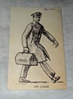 World War II Postcard 1943 Postmark w One Cent Stamp "On Leave" Serviceman — photo 1