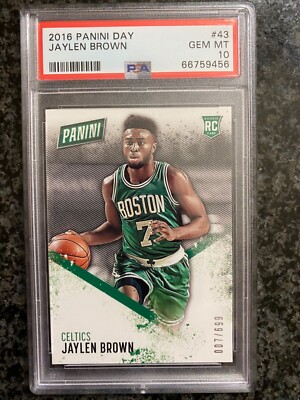 2016-17 Panini Day Jaylen Brown Exclusive RC #7/699 #43 PSA 10 Boston Celtics