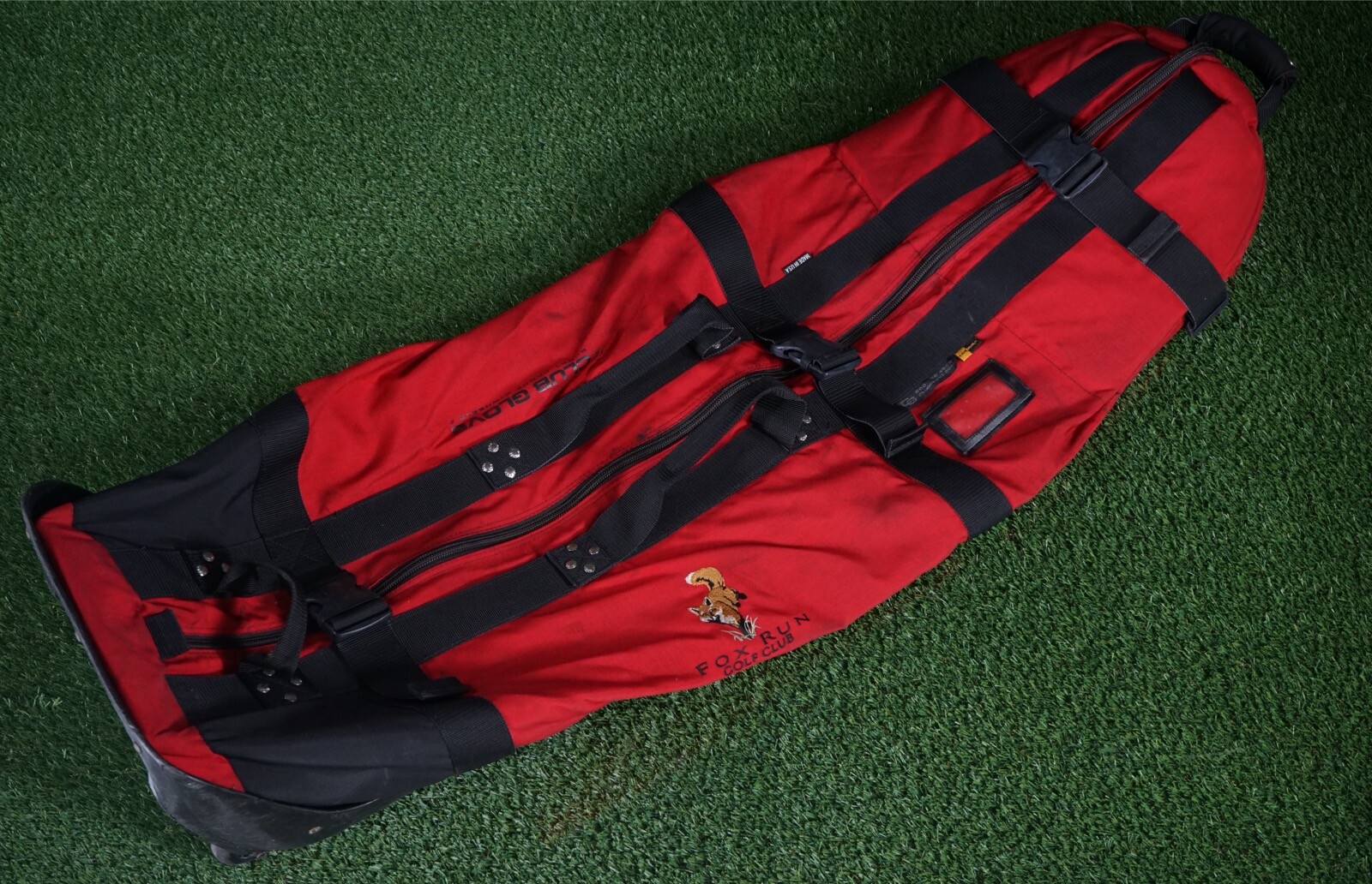 THE CLUB GLOVE COLLEGIATE GLOVE BURST PROOF ROLLING WHEELS GOLF TRAVEL BAG, RED eBay
