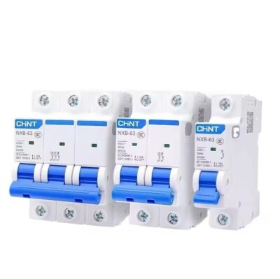 4Pcs NXB-63 CHINT Circuit Breaker 3Pole AC400V Miniature Circuit