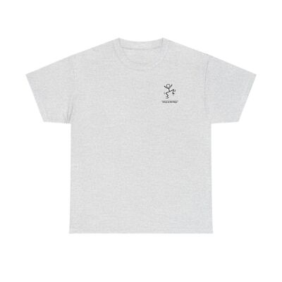 Surfing On The Edge - Unisex Heavy Cotton Tee - Minimalist Stick Figure Design